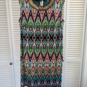 Dress Barn Multicolor Patterned Maxi Dress